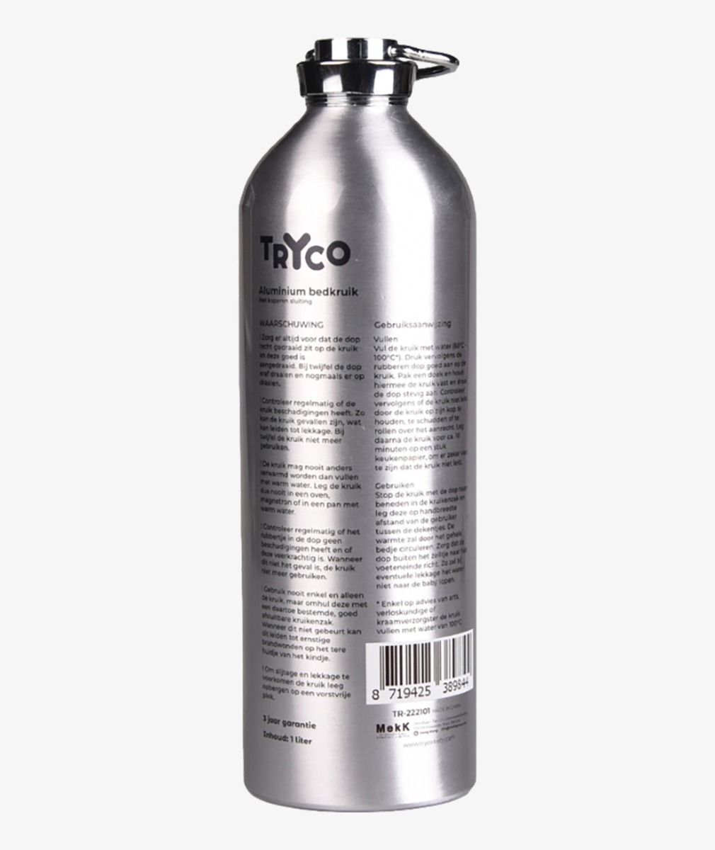 Set | Kruik Tryco Aluminium 2st. met Kruikenzak Babyjem Badstof Blauw 2st. null_2