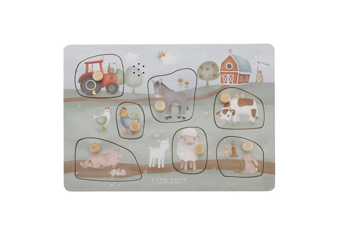 Geluidenpuzzel Little Dutch Little Farm Hout Boerderij Geluidenpuzzel Little Dutch Little Farm Hout Boerderij_1