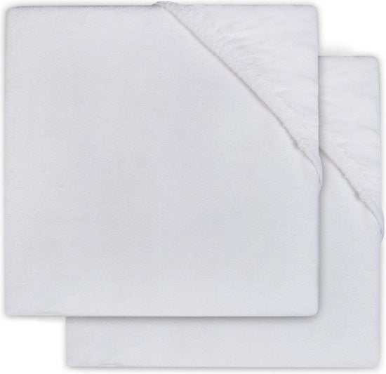 Hoeslaken Ledikant Jollein 60x120 Jersey Wit 2-pack Hoeslaken Ledikant Jollein 60x120 Jersey Wit 2-pack_1