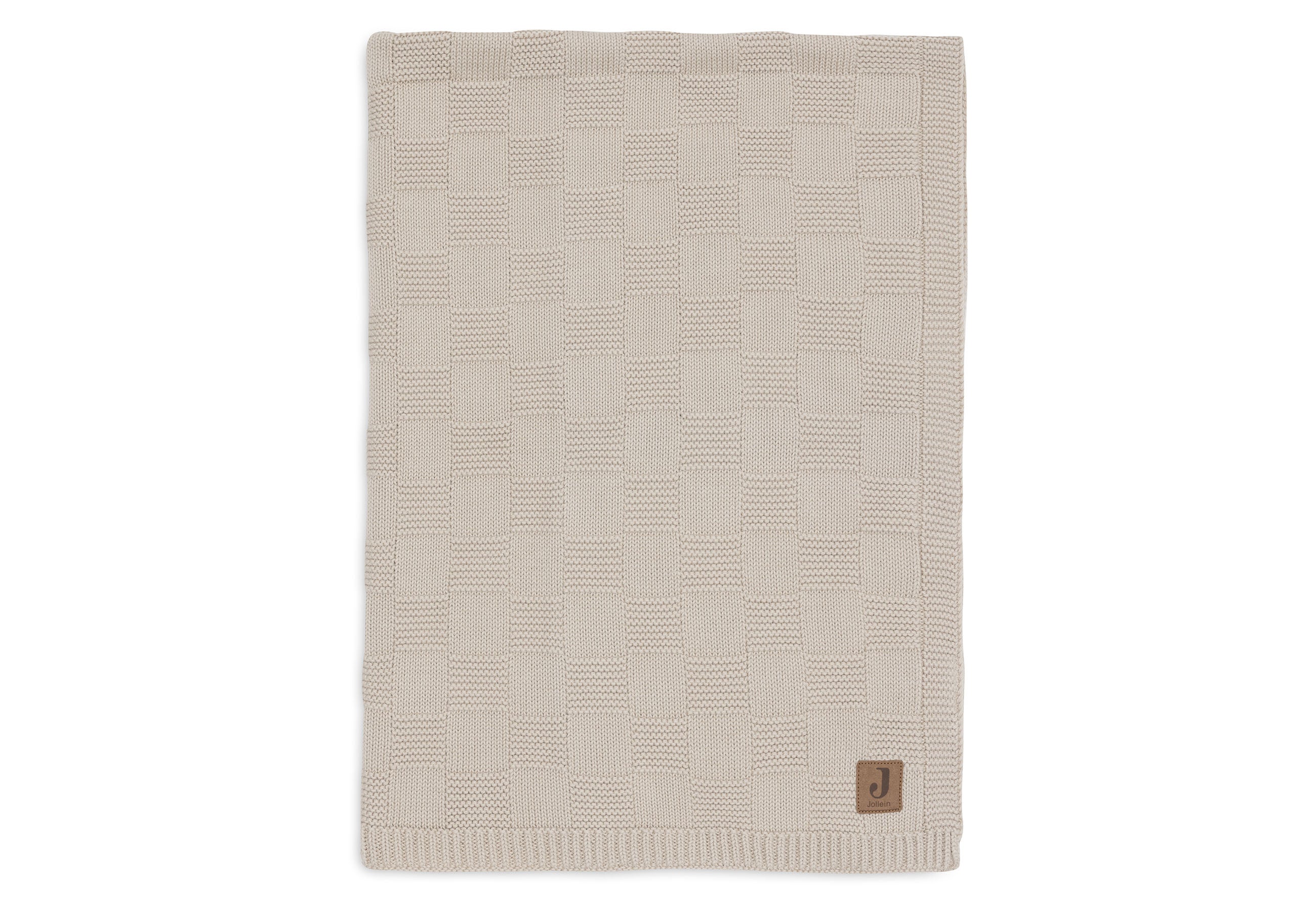 Deken Wieg Jollein GOTS 75x100 Box Knit Warm Sand Deken Wieg Jollein GOTS 75x100 Box Knit Warm Sand_1