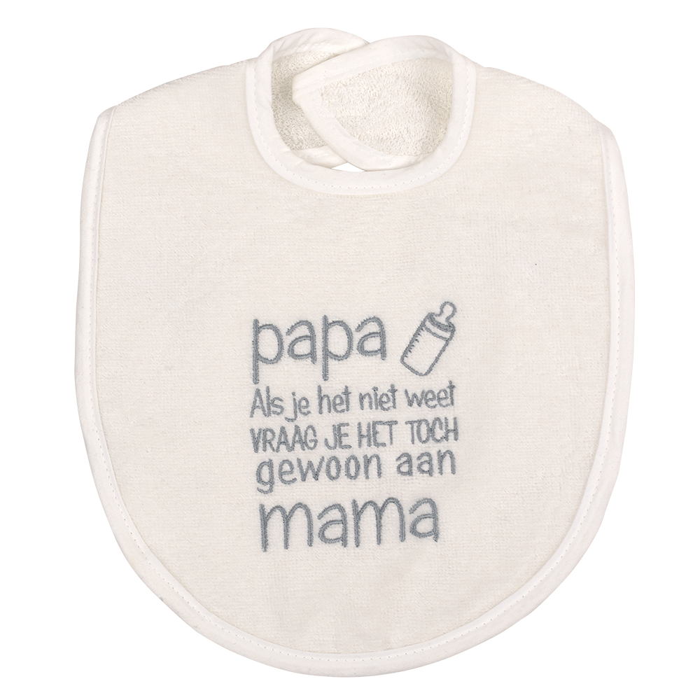 Slabber Petit Villain Papa als je het niet weet, vraag Mama Wit Slabber Petit Villain Papa als je het niet weet, vraag Mama Wit_1