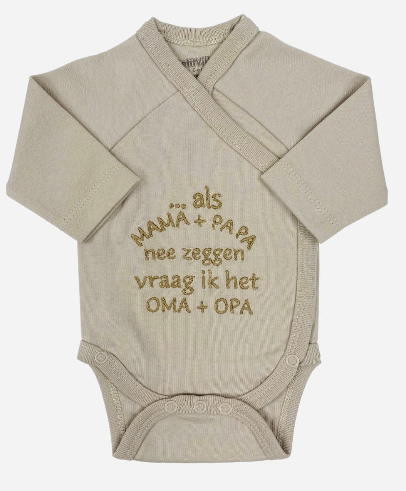 Romper Petit Villain Tekst: Als Mama + Papa Nee Zeggen Zand Romper Petit Villain Tekst: Als Mama + Papa Nee Zeggen Zand_1