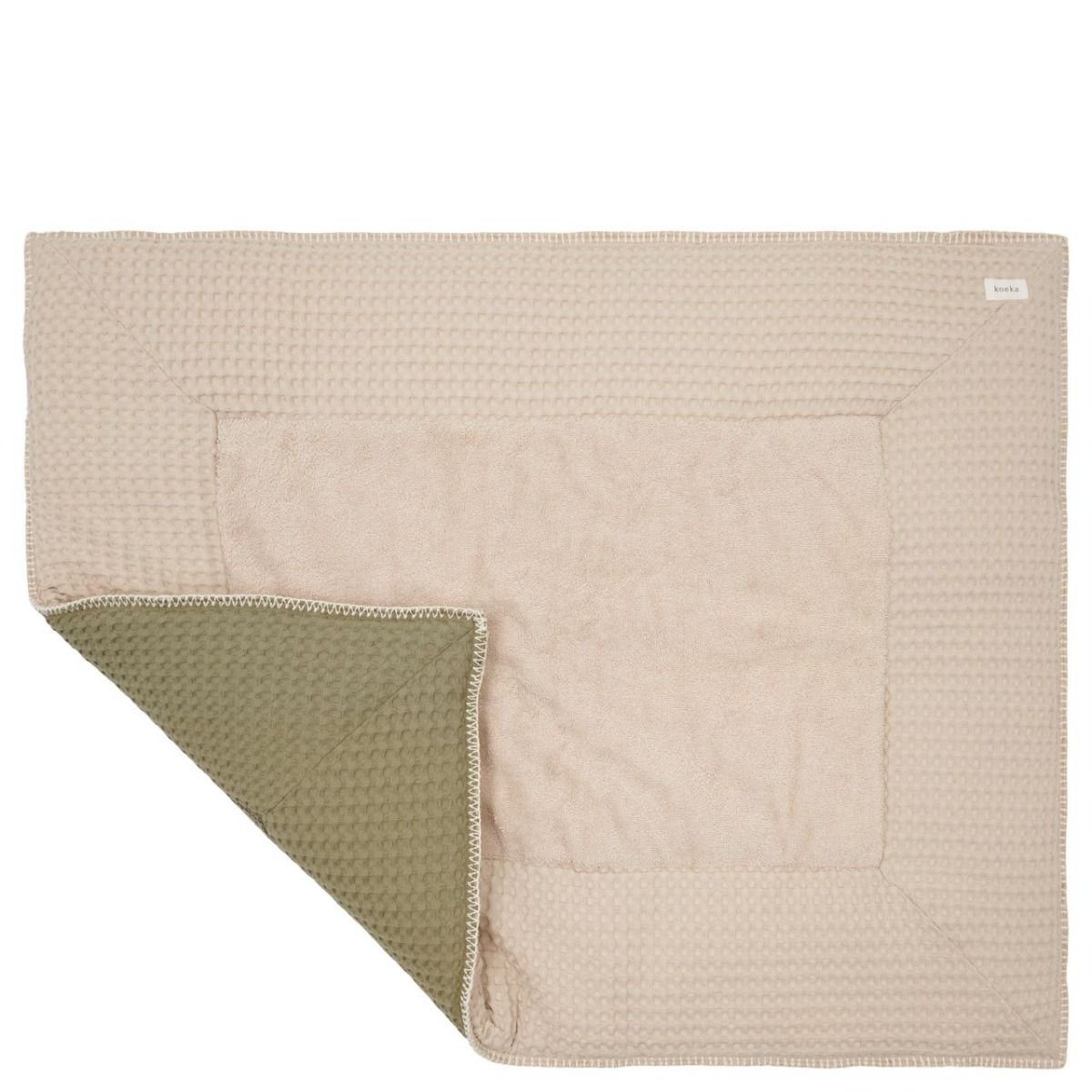 Boxkleed Koeka Wafel Sand/Moss 75x95 Boxkleed Koeka Wafel Sand/Moss 75x95_1