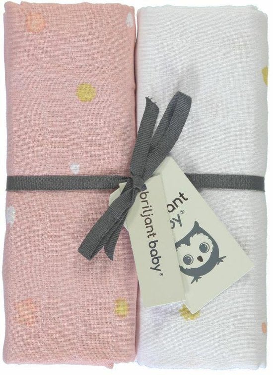 Multidoek Briljant Baby Hydrofiel 120x120 Sunny Roze 2st Multidoek Briljant Baby Hydrofiel 120x120 Sunny Roze 2st_1