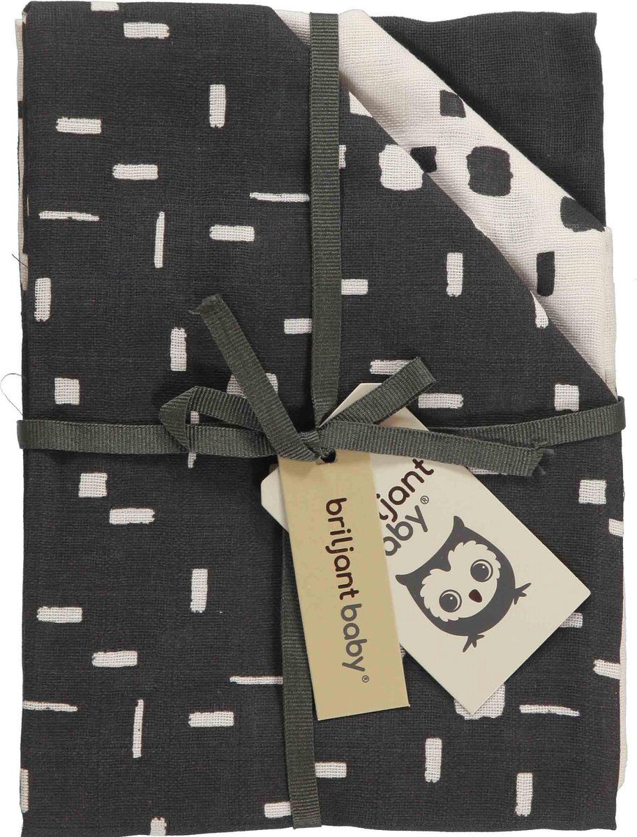 Hydrofiele Luiers Briljant Baby Art Antraciet 3st Hydrofiele Luiers Briljant Baby Art Antraciet 3st_1