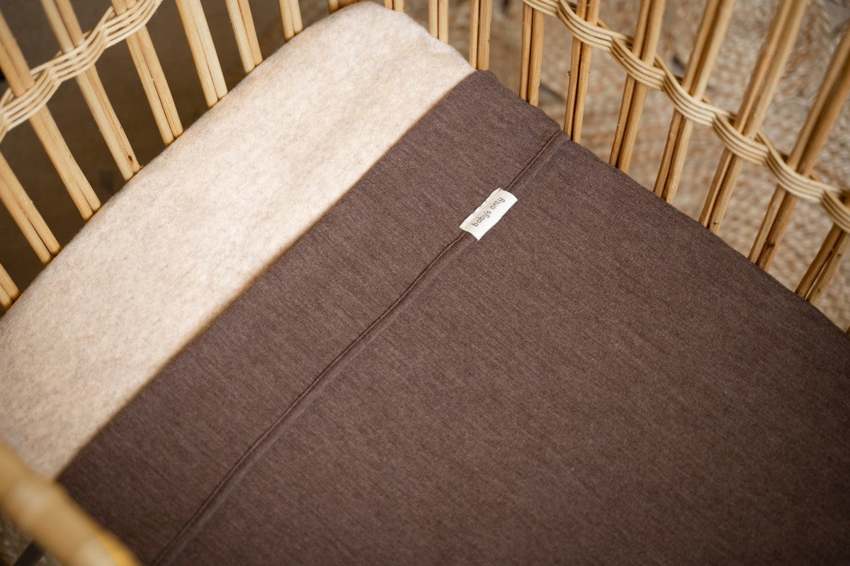 Deken Wieg Baby's Only Merino Fine Meadow Taupe Deken Wieg Baby's Only Merino Fine Meadow Taupe_1