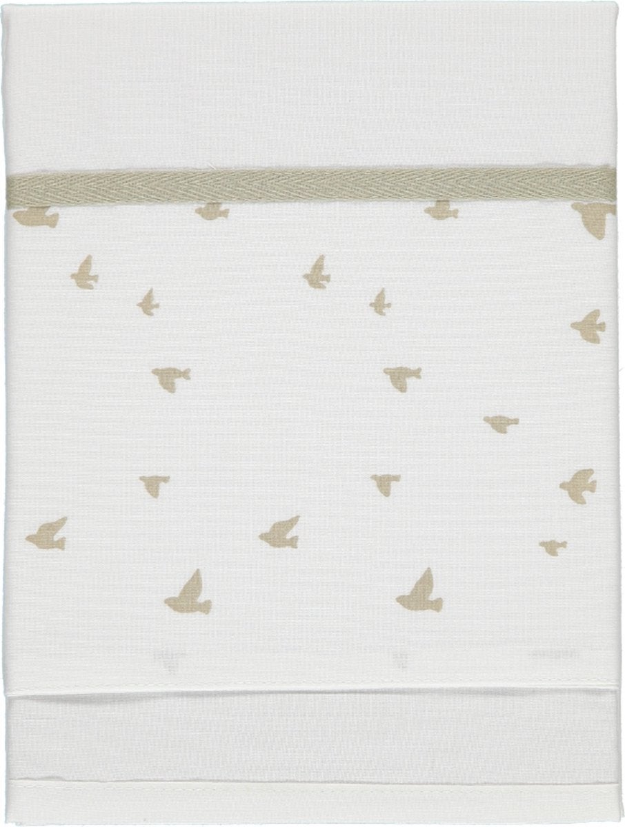 Laken Ledikant Briljant Baby 100x150 Birds Organic Zand Laken Ledikant Briljant Baby 100x150 Birds Organic Zand_1