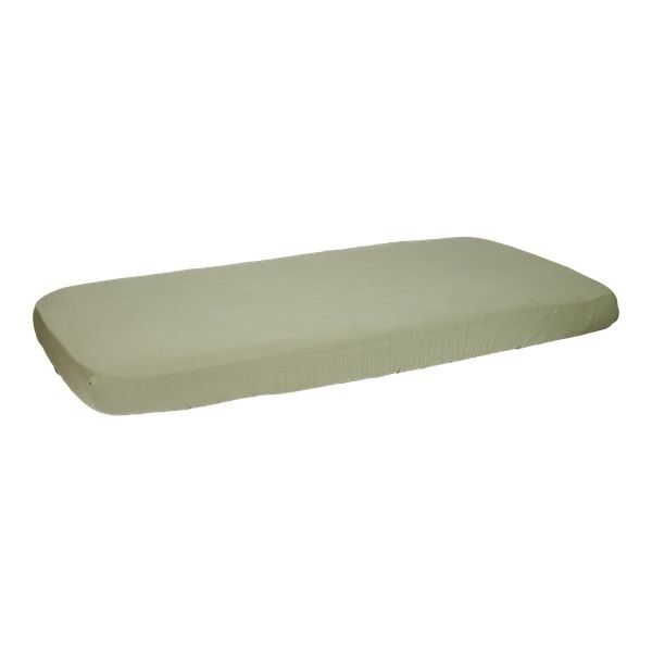 Hoeslaken Ledikant Little Dutch Muslin Olive 60x120 Hoeslaken Ledikant Little Dutch Muslin Olive 60x120_1