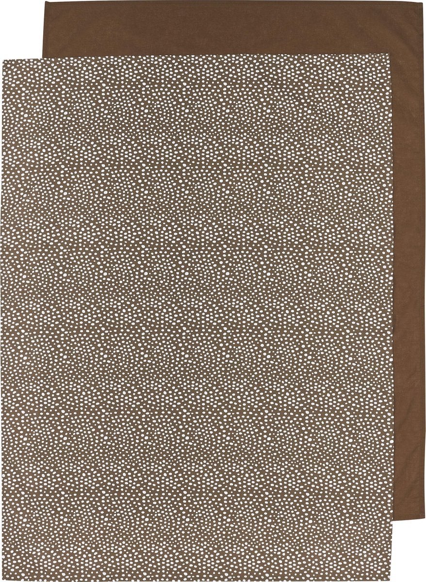 Laken Ledikant Meyco Cheetah/Uni 100x150 Chocolate 2st Laken Ledikant Meyco Cheetah/Uni 100x150 Chocolate 2st_1