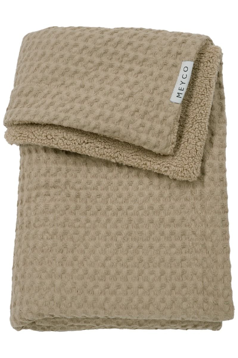 Deken Ledikant Meyco Wafel Teddy Taupe 100x150 Deken Ledikant Meyco Wafel Teddy Taupe 100x150_1