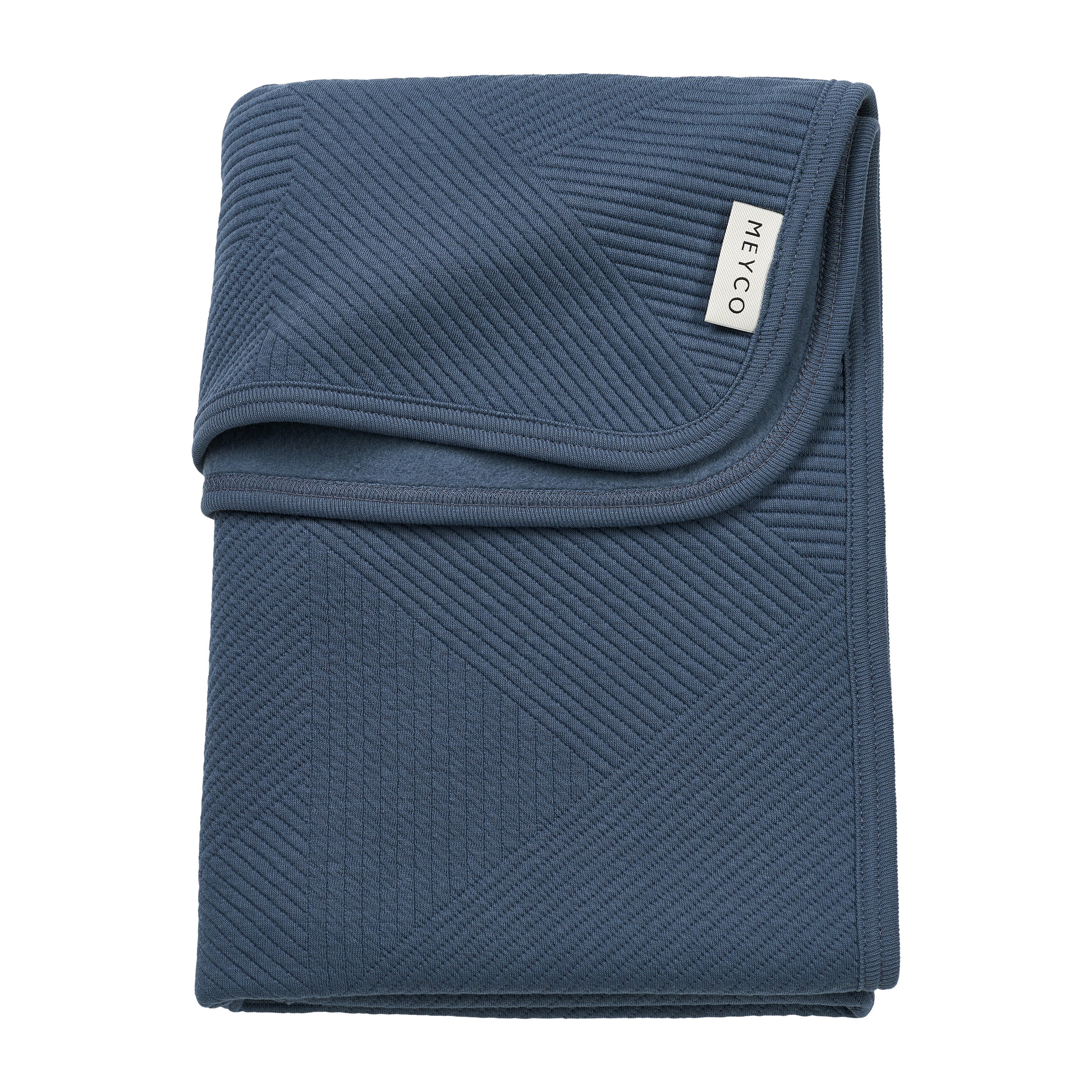 Deken Ledikant Meyco Jaquard Pure Flannel Indigo Deken Ledikant Meyco Jaquard Pure Flannel Indigo_1