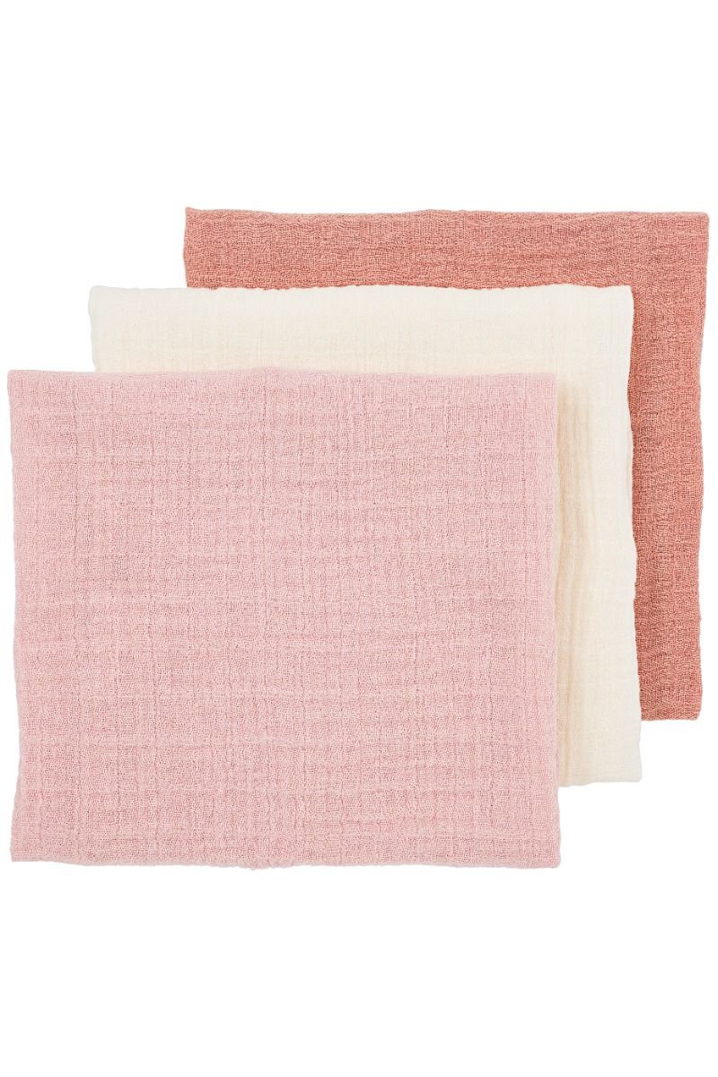 Luier Meyco Pre-Washed Uni Soft Rose/Rose/Natural 3-pack Luier Meyco Pre-Washed Uni Soft Rose/Rose/Natural 3-pack_1