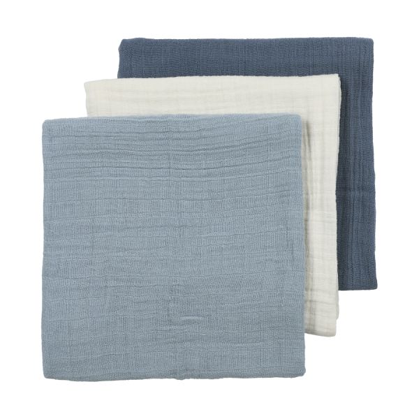 Luier Meyco Pre-Washed Uni Natural/Jeans Blue/Indigo 3-pack Luier Meyco Pre-Washed Uni Natural/Jeans Blue/Indigo 3-pack_1