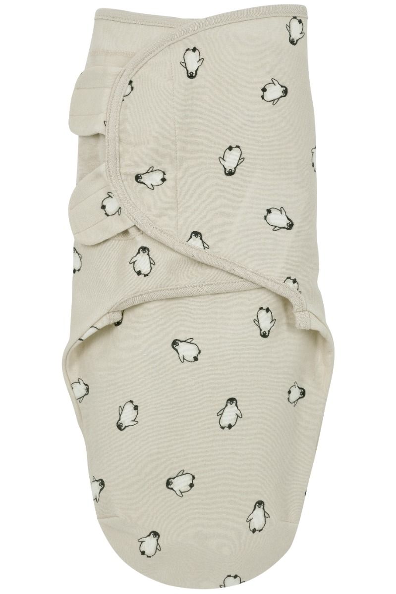 Inbakerdoek swaddle Meyco Penguin Sand 0-3mnd Inbakerdoek swaddle Meyco Penguin Sand 0-3mnd_1