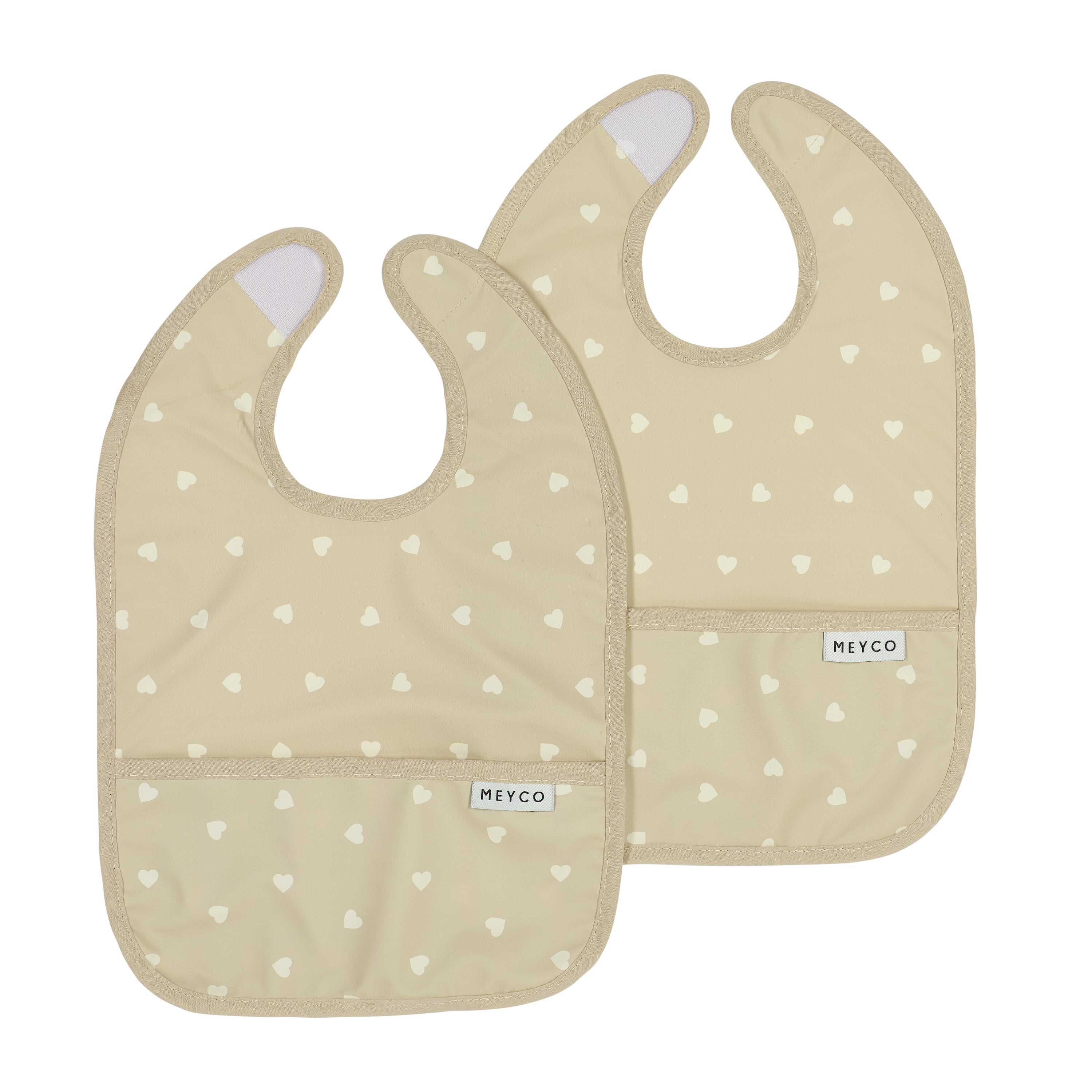Slabber Meyco Met Opvangbakje Gingko Soft Sand 2-pack Slabber Meyco Met Opvangbakje Gingko Soft Sand 2-pack_1