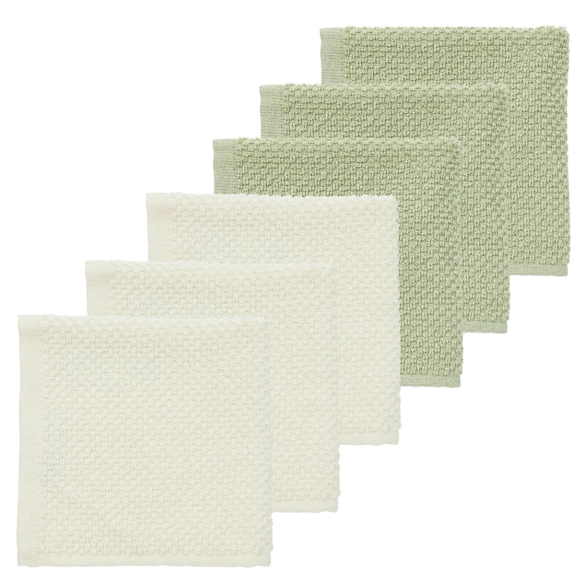 Monddoekjes Meyco Popcorn Naturel/Soft Olive 6-pack Monddoekjes Meyco Popcorn Naturel/Soft Olive 6-pack_1