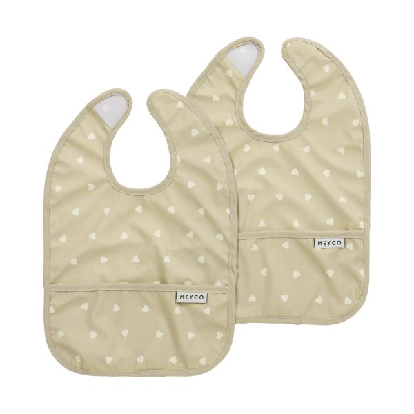 Slabber Meyco Met Opvangbakje Sweet Heart Sand/Soft Sand 2-pack Slabber Meyco Met Opvangbakje Sweet Heart Sand/Soft Sand 2-pack_1