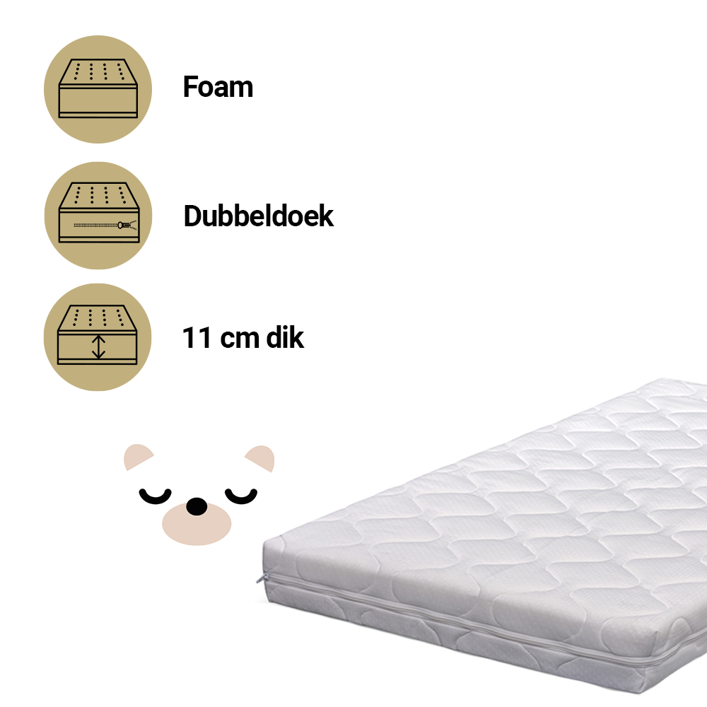 Matras Ledikant ZZZOO 60x120 Bruine Beer Matras Ledikant ZZZOO 60x120 Bruine Beer_1