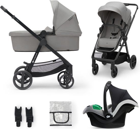 Kinderwagen Kinderkraft Newly 3-in-1 Pro Moonlight Grey met Autostoel Kinderwagen Kinderkraft Newly 3-in-1 Pro Moonlight Grey met Autostoel_1