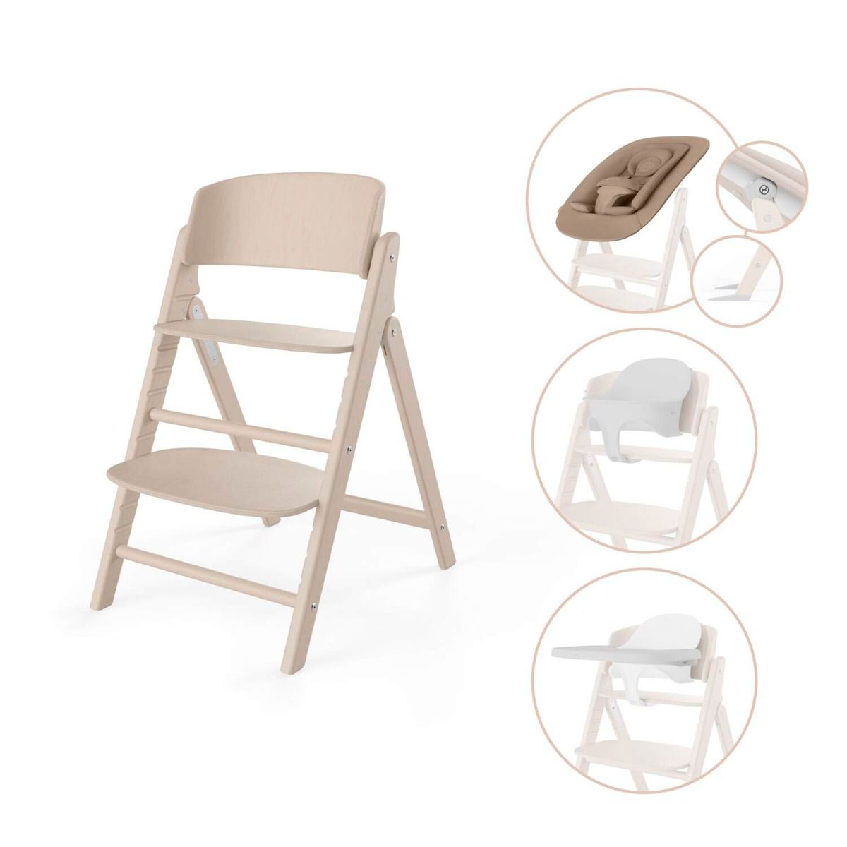 Kinderstoel Cybex CLICK & FOLD 4-in-1 All Natural/Light Natural met Newbornset, Babyset & Eetblad Kinderstoel Cybex CLICK & FOLD 4-in-1 All Natural/Light Natural met Newbornset, Babyset & Eetblad_1