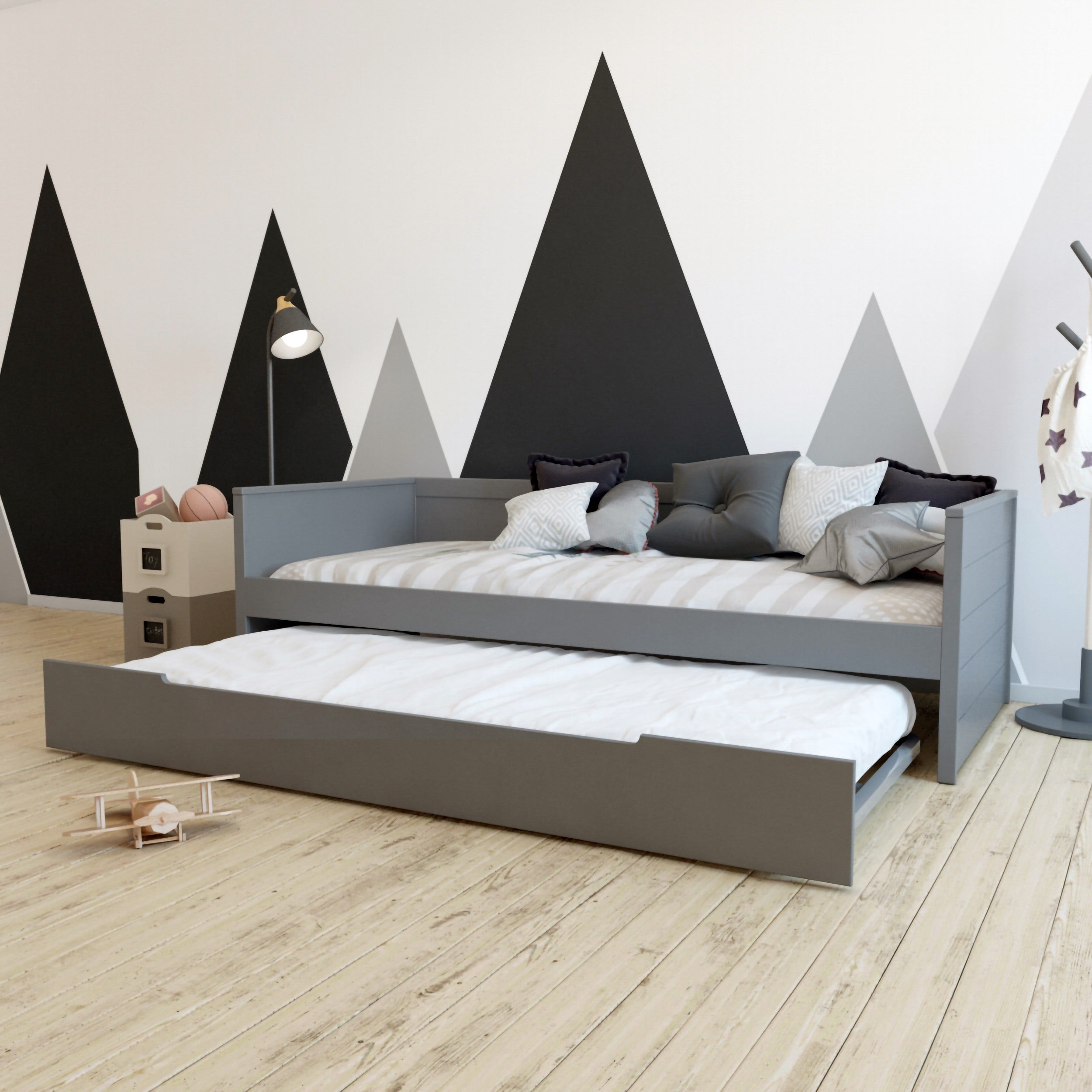 Bedbank Leonard BLN-kids Antraciet 90x200 incl Bedbank Leonard BLN-kids Antraciet 90x200 incl_1
