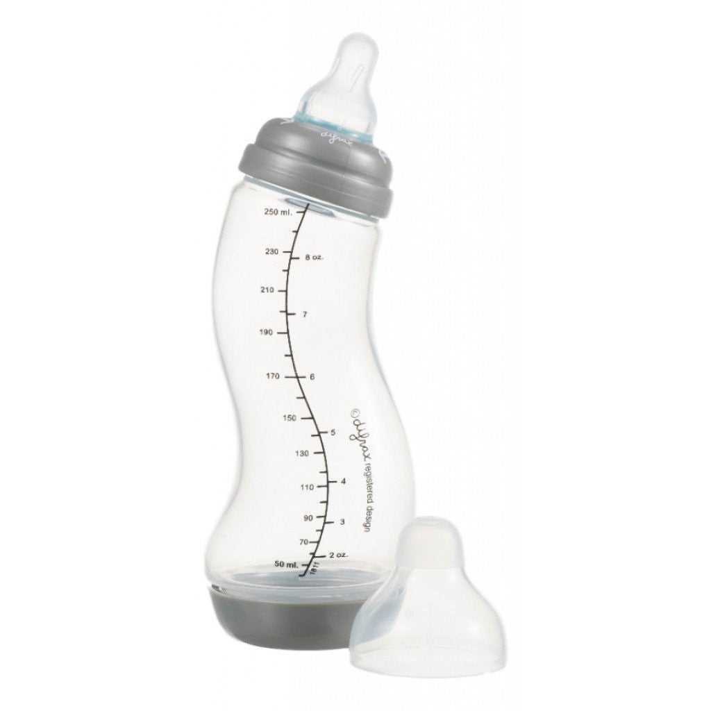Difrax S-Fles 1-2-3 250ml Transparant / Grijs Difrax S-Fles 1-2-3 250ml Transparant / Grijs_1