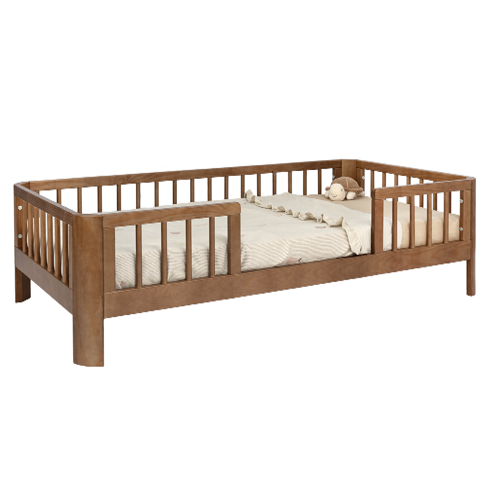 Peuterbed Novi Feline (Ronde Hoek) 70x140 Walnut Peuterbed Novi Feline (Ronde Hoek) 70x140 Walnut_1