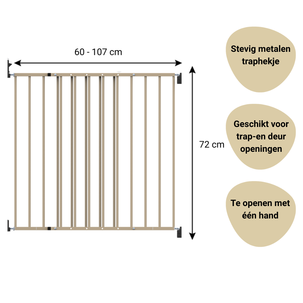 Traphek Geuther Baaloo Powerfix Metaal Sand 60-107cm Traphek Geuther Baaloo Powerfix Metaal Sand 60-107cm_1