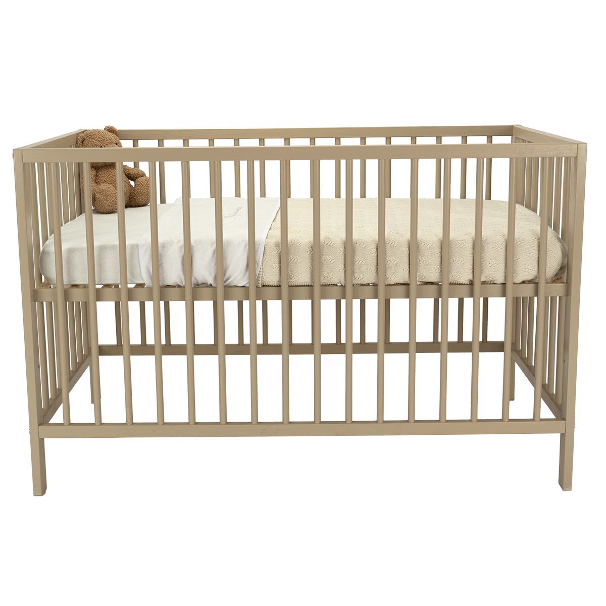 Babykamer Luca + Bastia (Meegroei Ledikant Luca Pure Sand 60x120 + XL-Commode Bastia Clay + Matras Cloudy) null_6