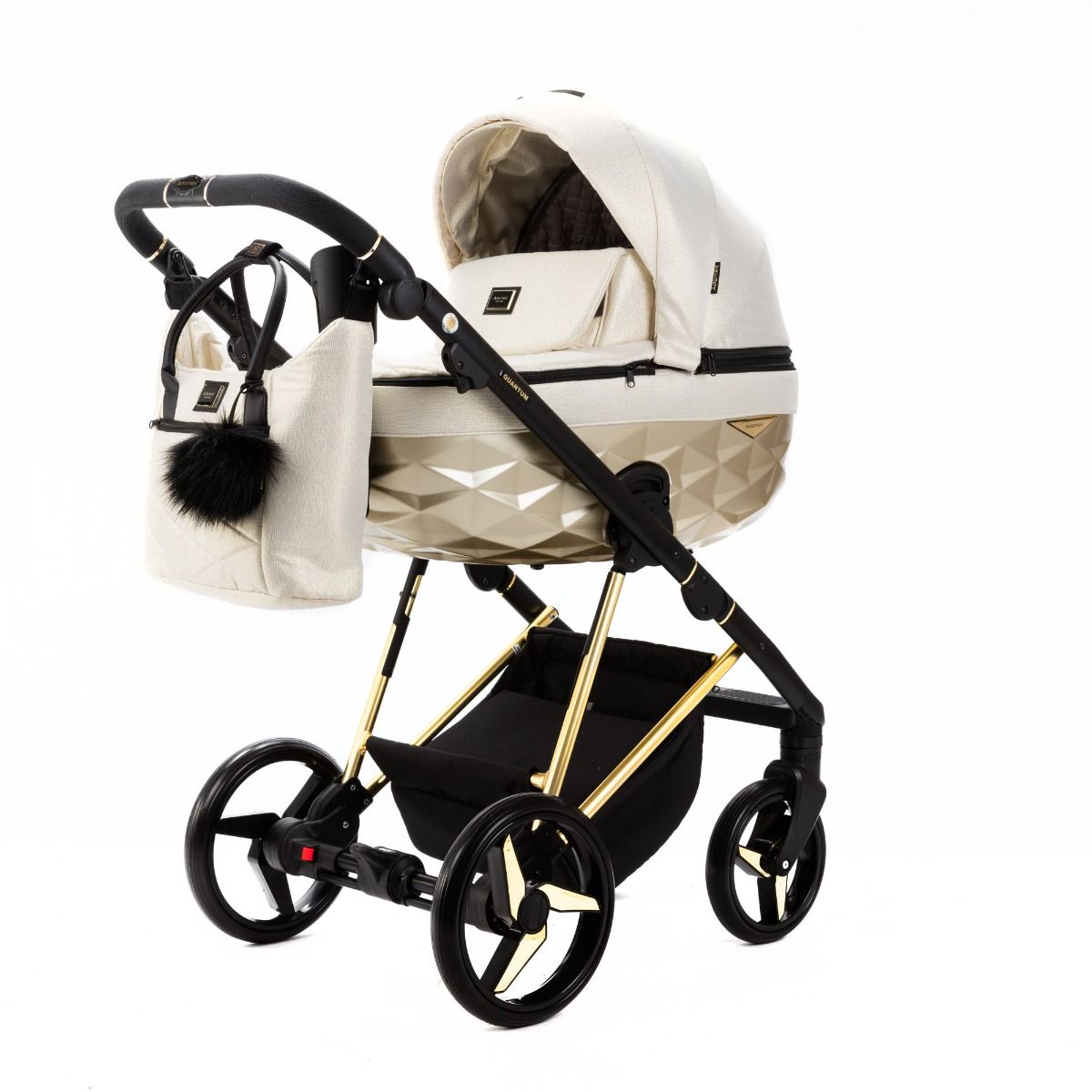 Kinderwagen Adamex Quantum Beige Gold Star Total Package Deal incl. Autostoel, Base, Kinderstoel & Co-sleeper null_6