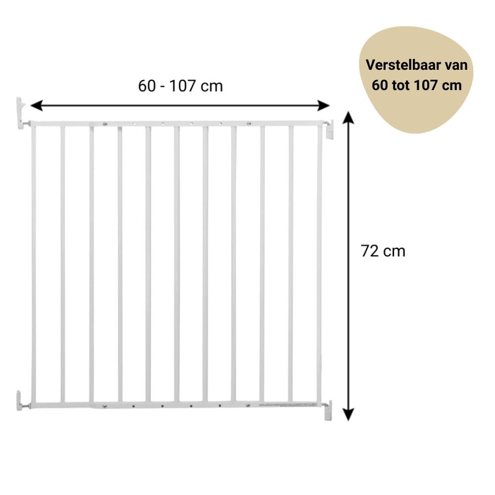 Set | 4x Traphek Geuther Baaloo Powerfix Metaal Wit 60-107cm null_4