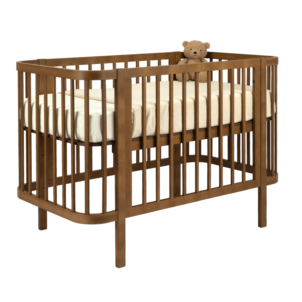 Babykamer Kira + Sienna (Meegroei Ledikant Kira Walnut 60x120 + Commode Grande Sienna Walnut + Smrt. Cloudy Matras) null_9