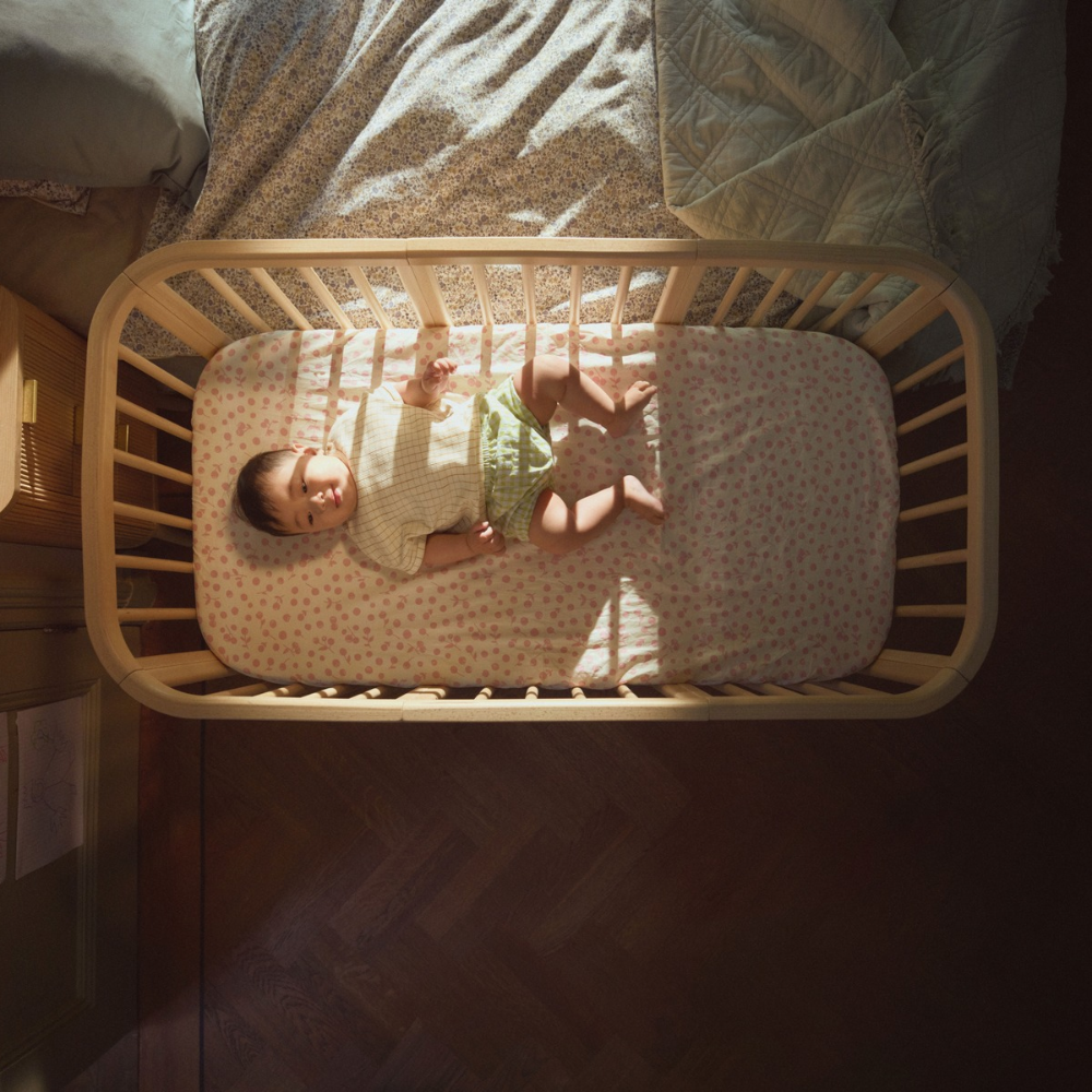 Set | Mini Bed Stokke® Nighti™ Naturel Incl. Extension, Matras Mini, & Bed, Wieltjes en Hoeslaken null_7