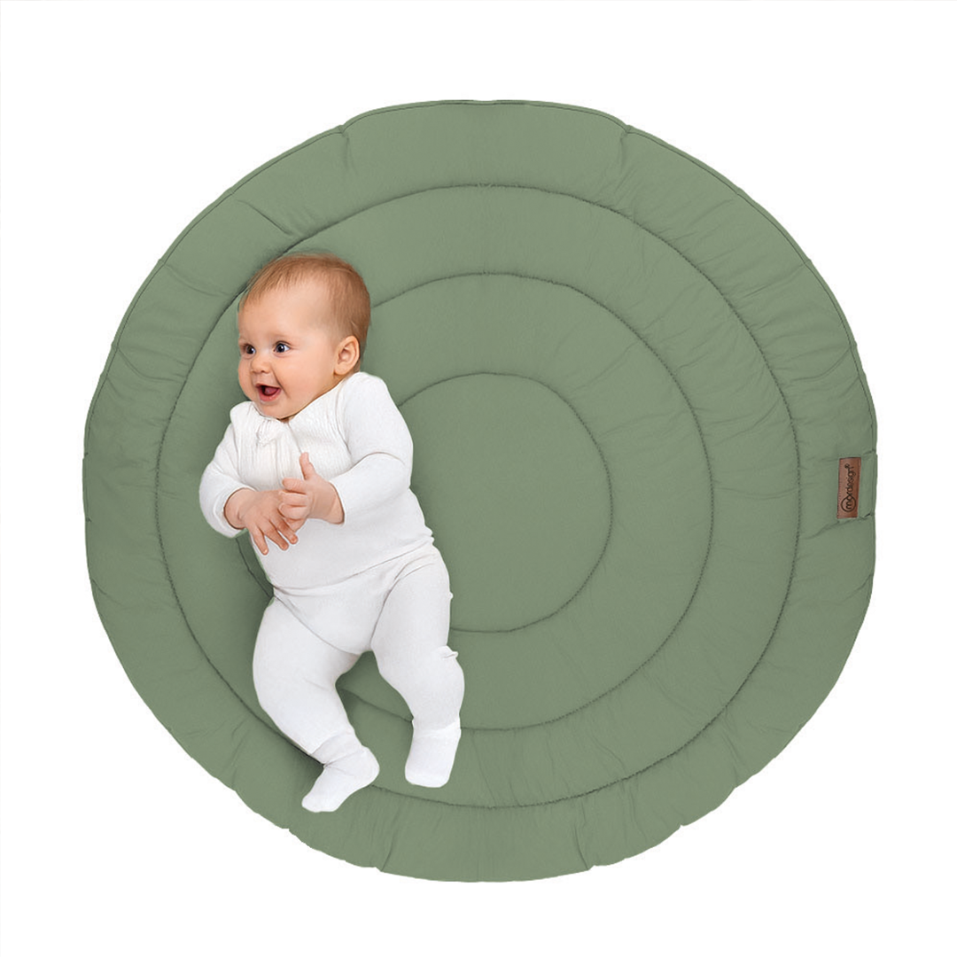 Set Boxkleed Rond + Babynest MorDesign Forest Green null_4