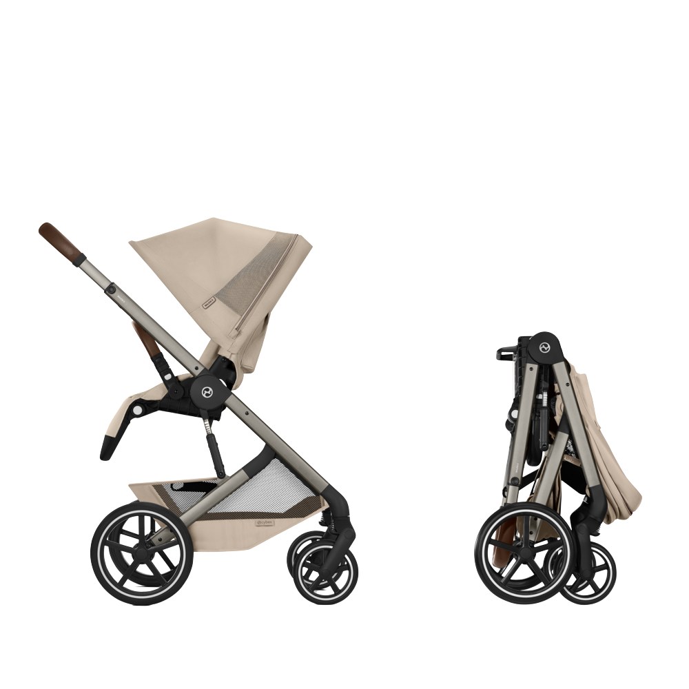 Kinderwagen Cybex Balios S Lux Almond Beige/Beige incl. Foldable Carrycot + Autostoel Joy Glide 360° All Black & Base null_15