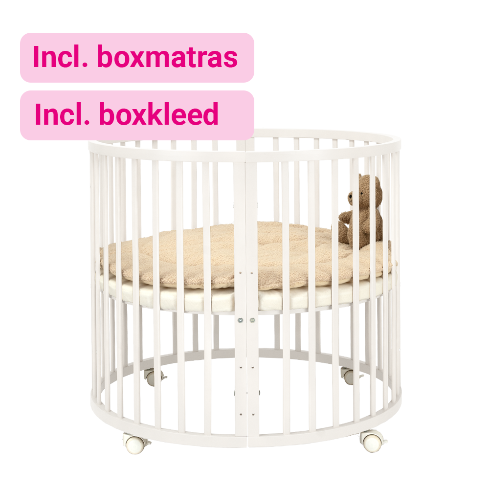 Set | Box Novi Mila Rond White Incl. Boxmatras en Boxkleed null_1