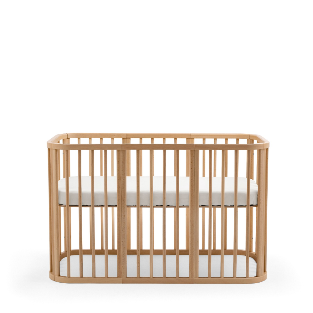 Set | Mini Bed Stokke® Nighti™ Naturel Incl. Extension, Matras Mini, & Bed, Wieltjes en Hoeslaken null_4