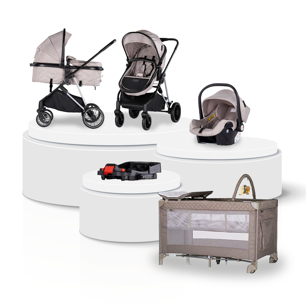 Kinderwagen Chipolino Aura Tiramisu Total Package Deal incl. Autostoel, Base & Campingbed null_1