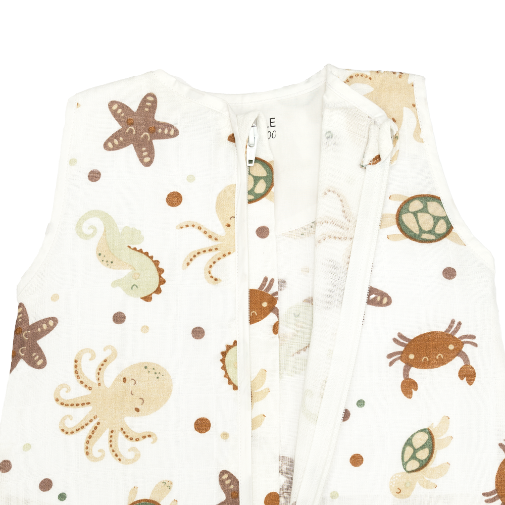 Set | 2x Slaapzak Little Boo Hydrofiel - Ocean Brown + Ocean Pink 90cm null_5