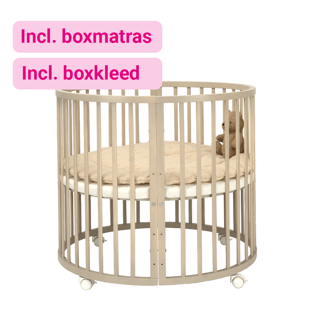 Set | Box Novi Mila Rond Sand Incl. Boxmatras en Boxkleed null_1