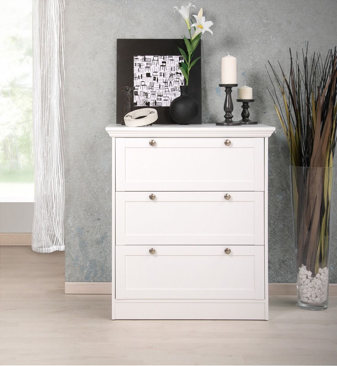 Babykamer Finori Landwood Wit 2-deurs met Commode 3-lades null_14