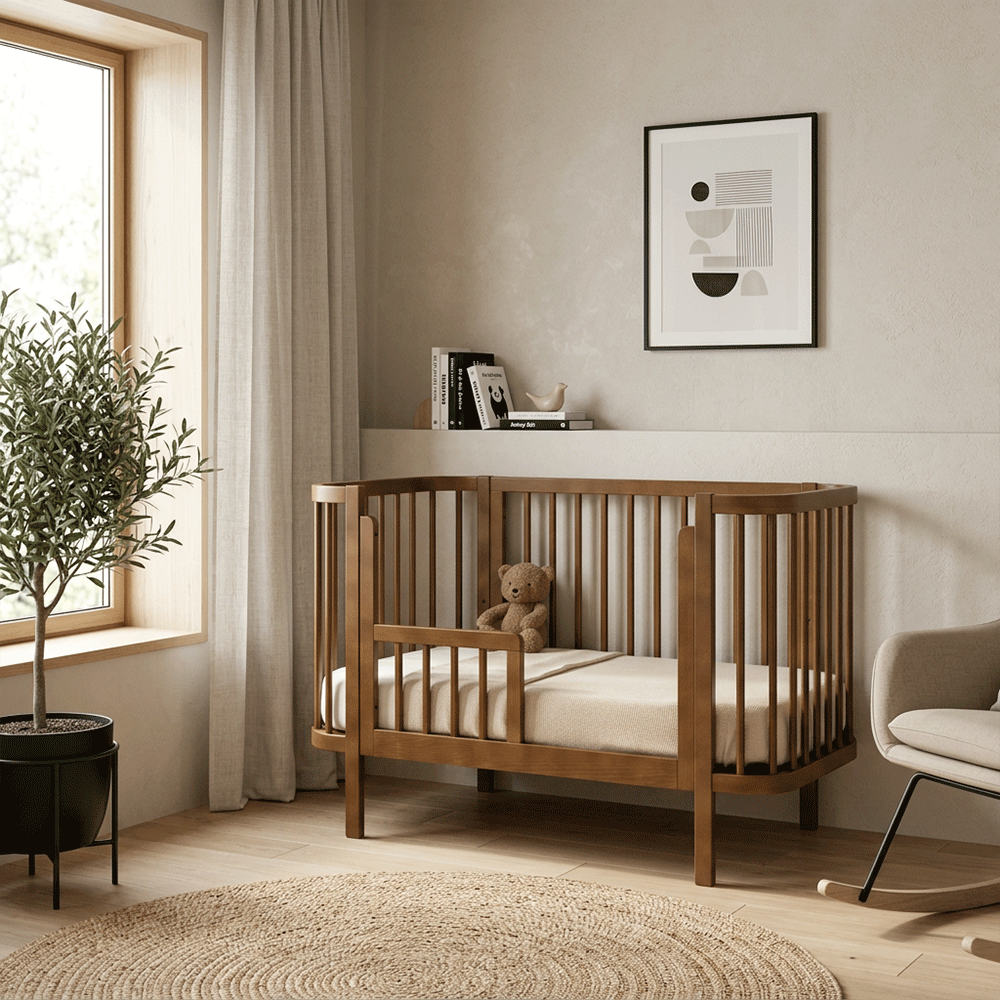 Babykamer Kira + Sienna (Meegroei Ledikant Kira Walnut 60x120 + Commode Grande Sienna Walnut + Smrt. Cloudy Matras) null_20