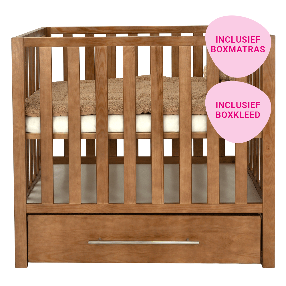 Set | Box Colorfull Home Patryk met Lade Walnut Incl. Boxmatras en Boxkleed null_1
