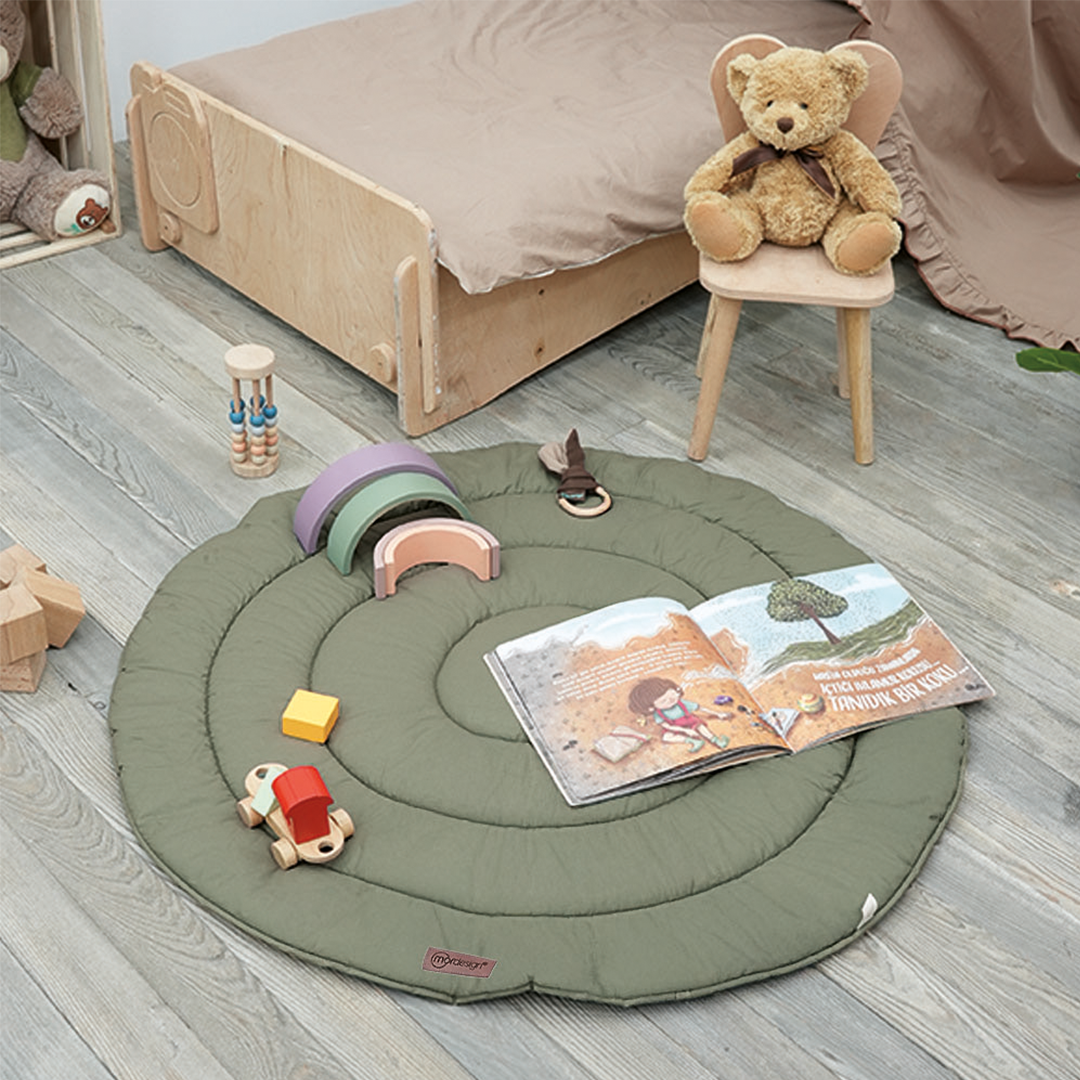 Set Boxkleed Rond + Babynest MorDesign Forest Green null_6