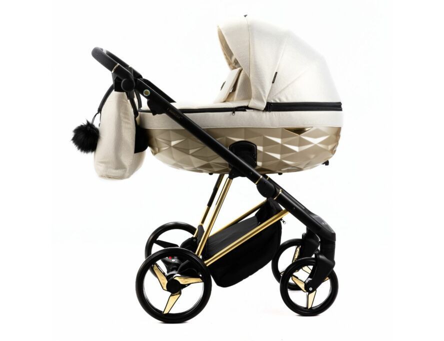 Kinderwagen Adamex Quantum Beige Gold Star + Autostoel Maxi-Cosi Pebble Pro2 en Base Slide Tech null_3