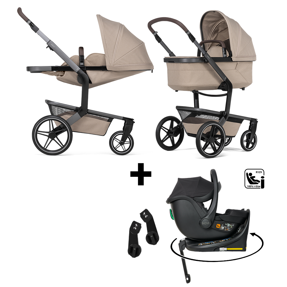 Kinderwagen Joolz Day5 Sandy Taupe + Autostoel Jacky Pro 360° V2 & Base & Adapterset null_1