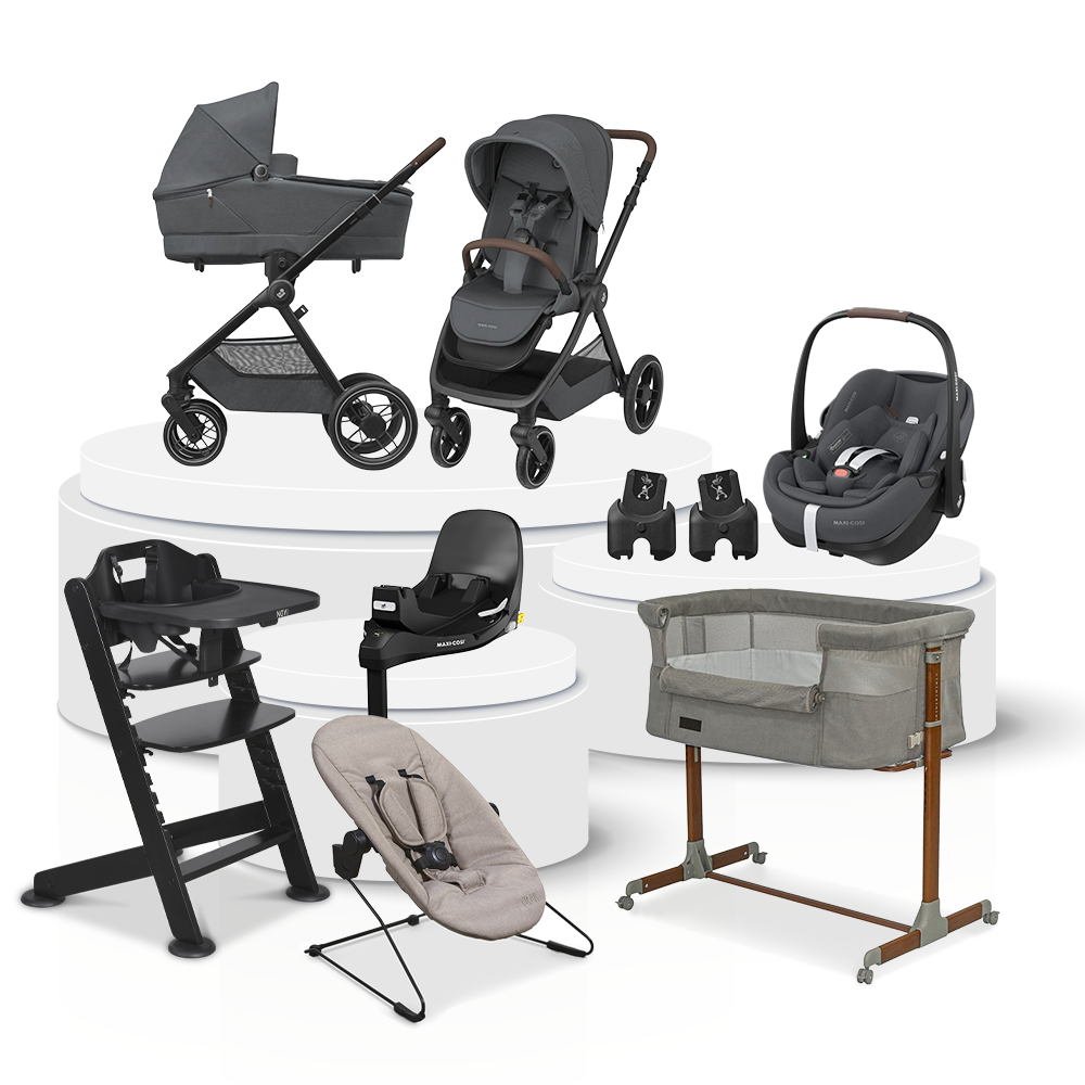 Kinderwagen Maxi-Cosi Oxford Plus Twillic Graphite Total Package Deal incl. Autostoel, Base, Kinderstoel, Co-Sleeper & Adapterset null_1