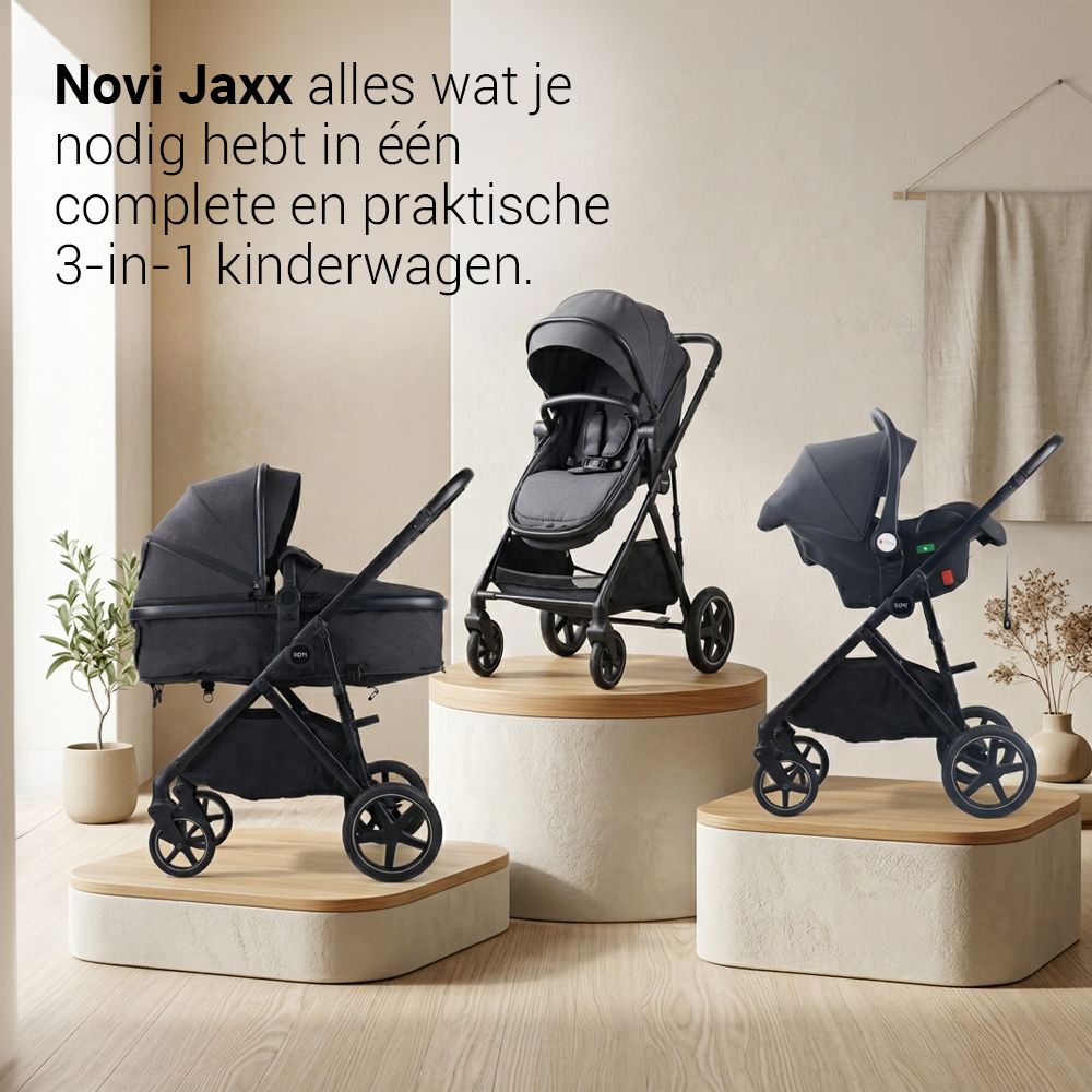 Kinderwagen Novi Jaxx V2 4-in-1 Black Melange met Isofixbase null_3