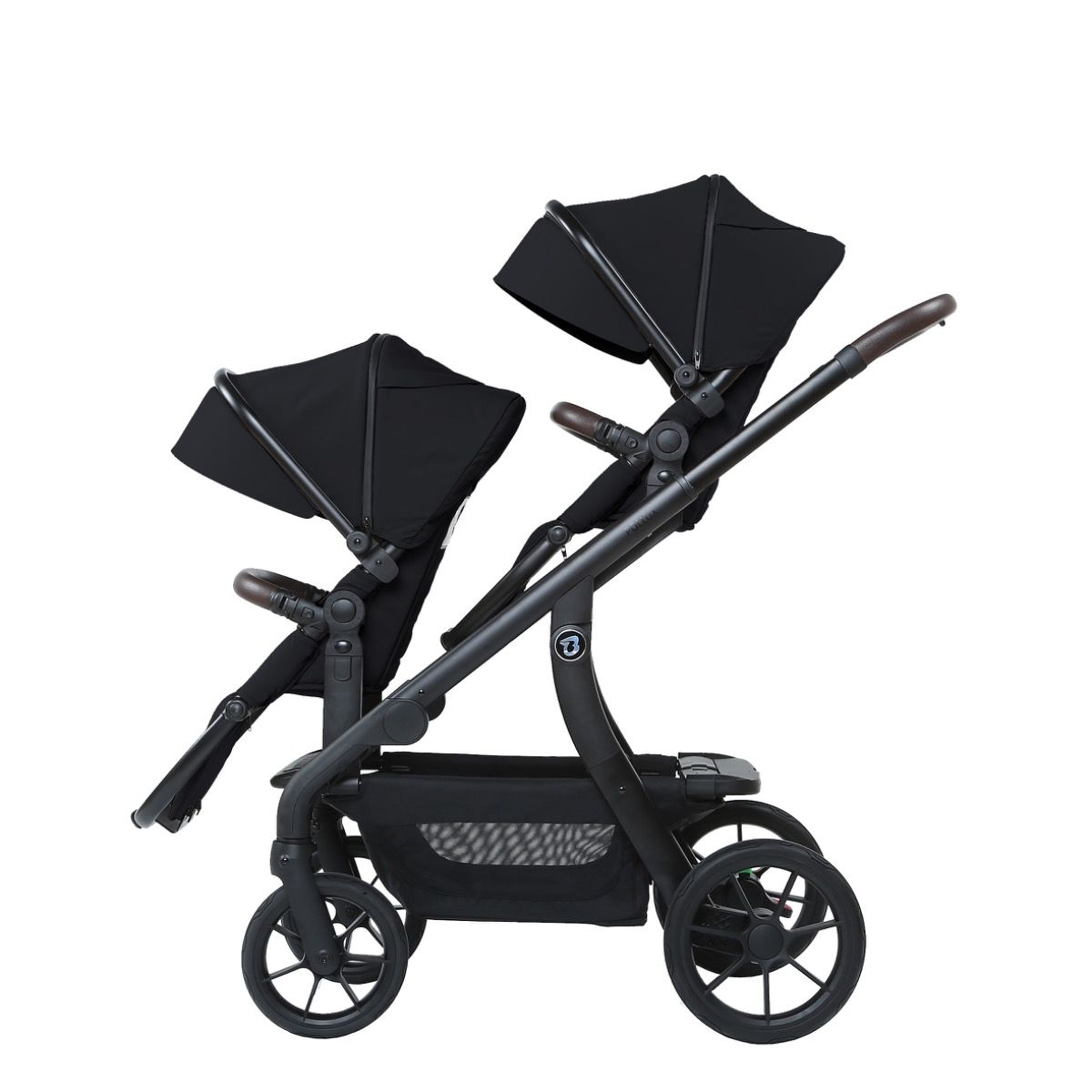Duo Kinderwagen Titanium Baby Solid Pollux Lush Black met Twee Reiswiegen null_2