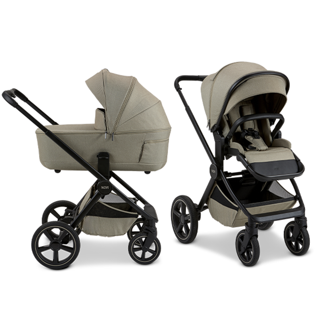 Kinderwagen Novi Luna Premium Solid Sand met Autostoel Joy Pro Glide 360º I-Size & Base null_8